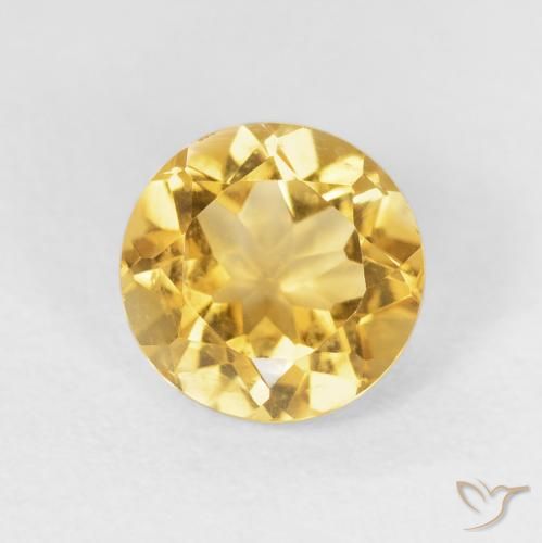 1.86ct طبيعي ذهبى متوسط سيترين, دائري, VVS-VS