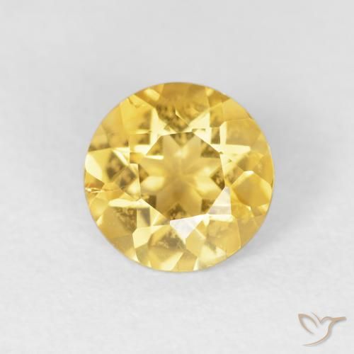 1.05ct طبيعي ذهبى متوسط سيترين, دائري, VVS-VS
