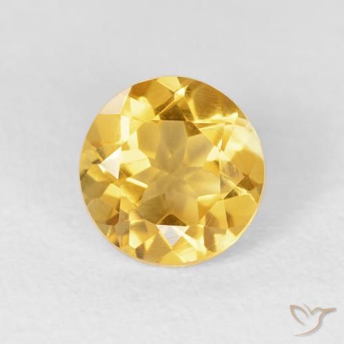 1.54ct طبيعي ذهبى لامع سيترين, دائري, VVS-VS