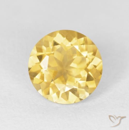 1.95ct طبيعي ذهبى متوسط سيترين, دائري, VVS-VS