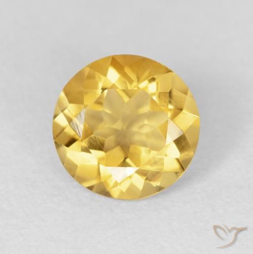 1.66ct طبيعي ذهبى متوسط سيترين, دائري, VVS
