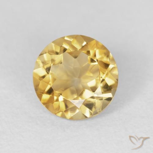 1.65ct طبيعي ذهبى متوسط سيترين, دائري, VVS