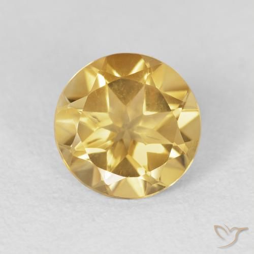 1.60ct طبيعي ذهب سيترين, دائري, VVS