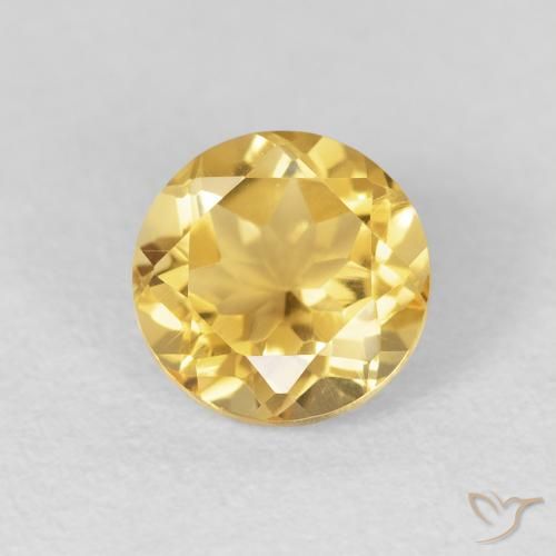 1.31ct طبيعي ذهبى متوسط سيترين, دائري, VVS-VS