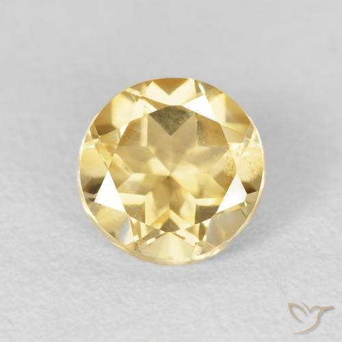 0.99ct طبيعي ذهب سيترين, دائري, VVS