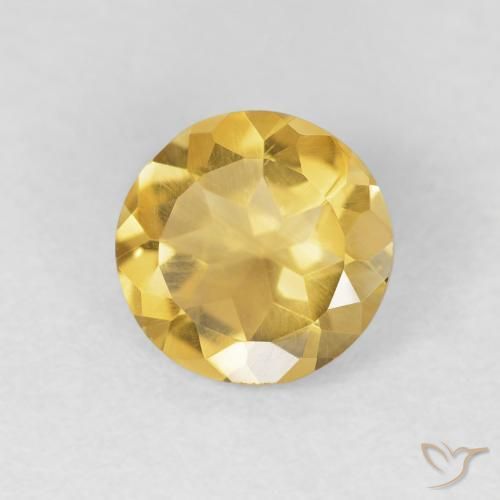 0.95ct طبيعي ذهبى متوسط سيترين, دائري, VVS-VS