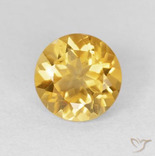 1.70ct طبيعي ذهبى لامع سيترين, دائري, VVS-VS