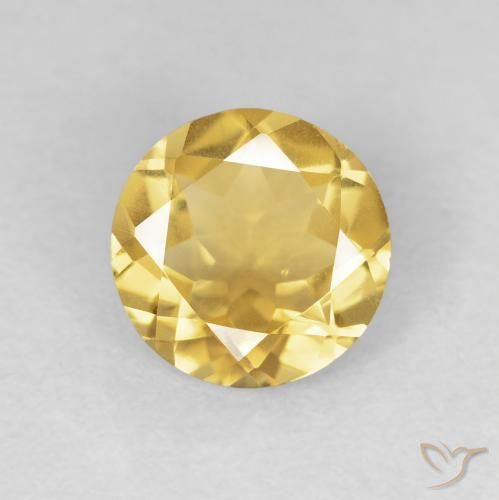 1.52ct طبيعي ذهبى متوسط سيترين, دائري, VVS-VS