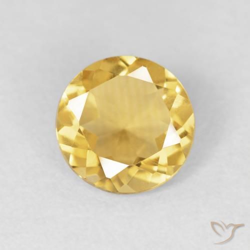 1.02ct طبيعي ذهبى متوسط سيترين, دائري, VVS-VS