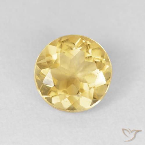 1.67ct طبيعي أصفر-ذهبى فاتح سيترين, دائري, VVS-VS
