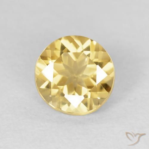 1.13ct طبيعي ذهبى فاتح سيترين, دائري, VVS-VS