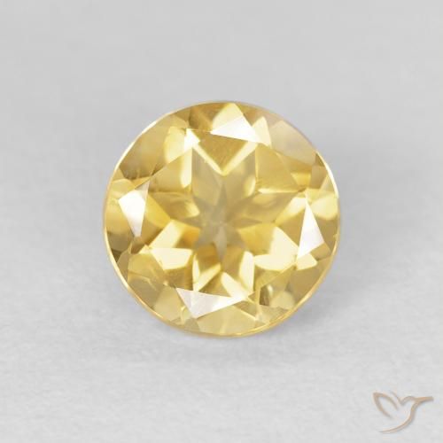 1.59ct طبيعي أصفر-ذهبى فاتح سيترين, دائري, VVS-VS
