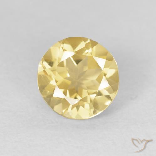 1.70ct طبيعي أصفر فاتح سيترين, دائري, VVS-VS