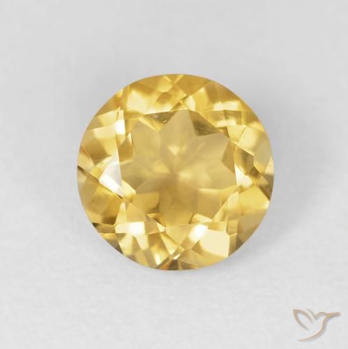 1.70ct طبيعي ذهبى متوسط سيترين, دائري, VVS