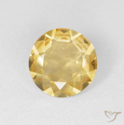1.30ct طبيعي ذهبى متوسط سيترين, دائري, VVS