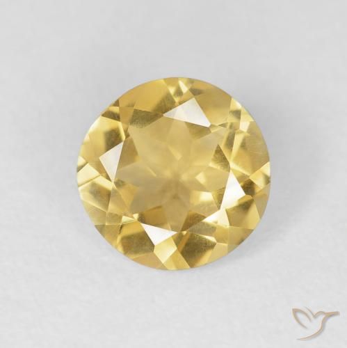 1.38ct طبيعي ذهبى متوسط سيترين, دائري, VVS