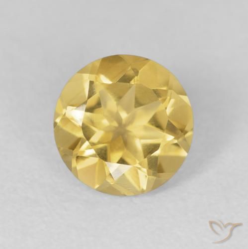 1.73ct طبيعي ذهبى متوسط سيترين, دائري, VVS