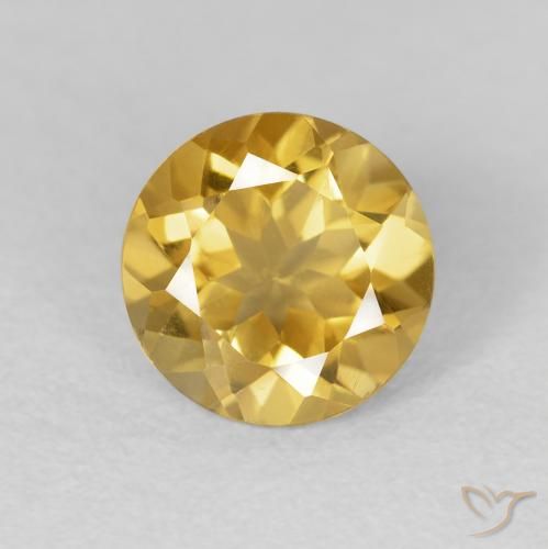 1.78ct طبيعي ذهبى متوسط سيترين, دائري, VVS