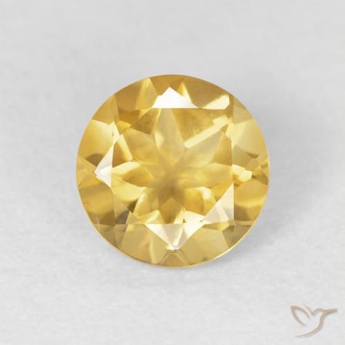 1.06ct طبيعي ذهبى متوسط سيترين, دائري, VVS