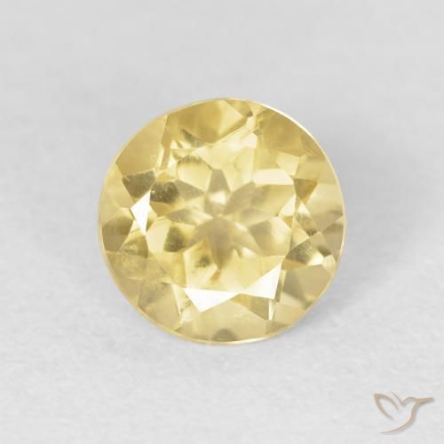 1.20ct طبيعي أصفر متوسط سيترين, دائري, VVS