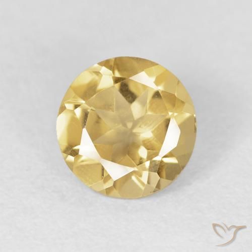 1.15ct طبيعي ذهبى متوسط سيترين, دائري, VVS
