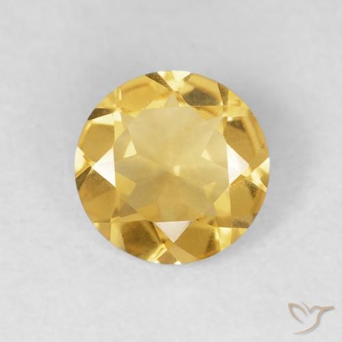 0.94ct طبيعي ذهبى متوسط سيترين, دائري, VVS