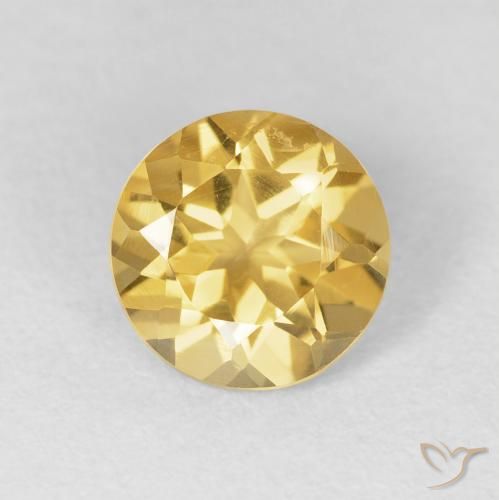 1.69ct طبيعي ذهبى متوسط سيترين, دائري, VVS-VS
