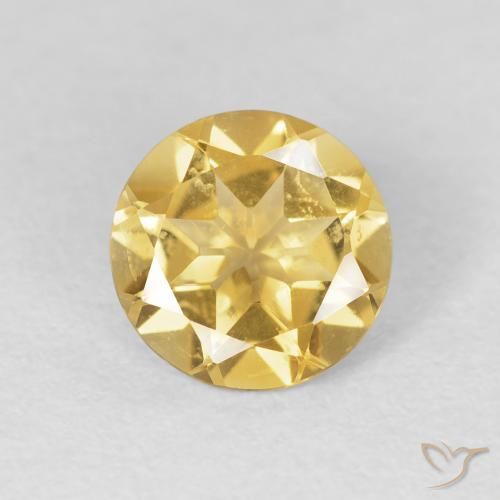 1.64ct طبيعي ذهبى متوسط سيترين, دائري, VVS-VS