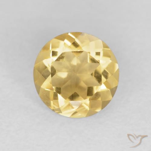 1.12ct طبيعي ذهبى متوسط سيترين, دائري, VVS-VS