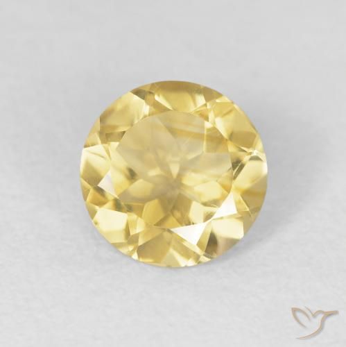 1.15ct طبيعي أصفر متوسط سيترين, دائري, قليلا جدا