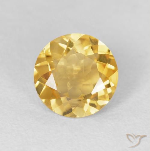 1.63ct طبيعي برتقالى ذهبة سيترين, دائري, VVS