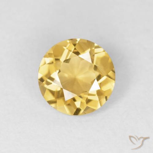 1.08ct طبيعي ذهبى متوسط سيترين, دائري, VVS