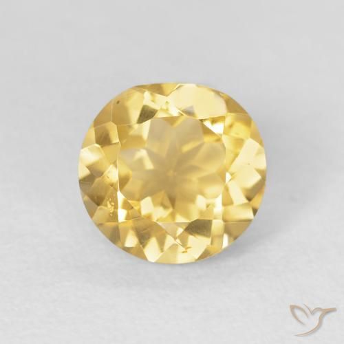 1.92ct طبيعي ذهبى متوسط سيترين, دائري, VVS