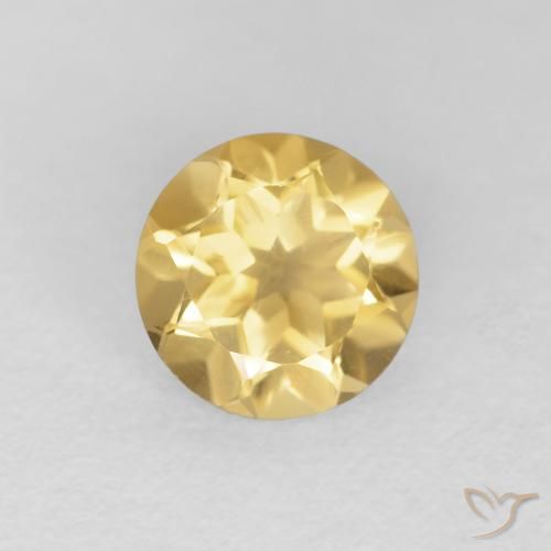 1.23ct طبيعي ذهب سيترين, دائري, VVS, Photo A