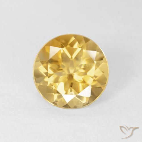 1.73ct طبيعي ذهبى متوسط سيترين, دائري, VVS