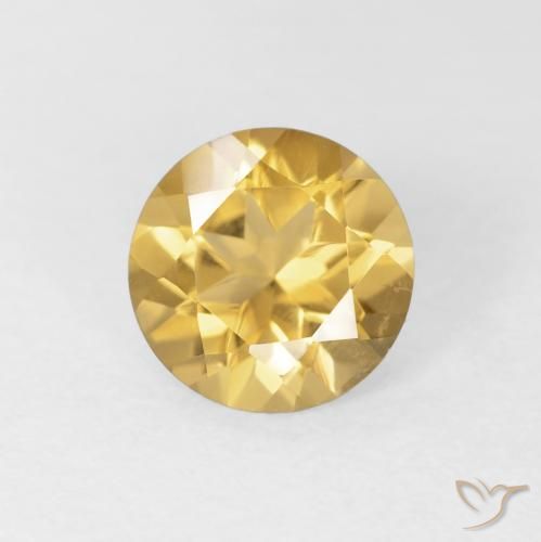 1.10ct طبيعي ذهبى متوسط سيترين, دائري, VVS