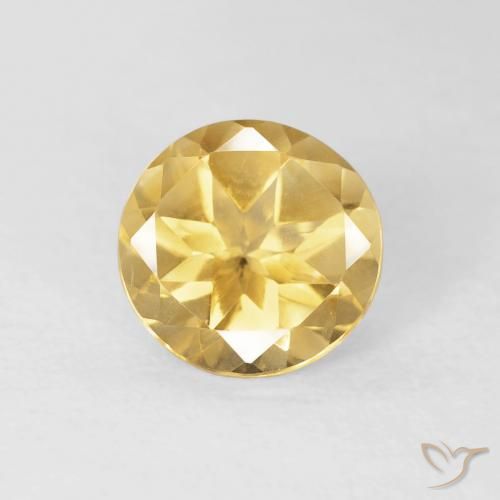 1.62ct طبيعي ذهبى متوسط سيترين, دائري, VVS