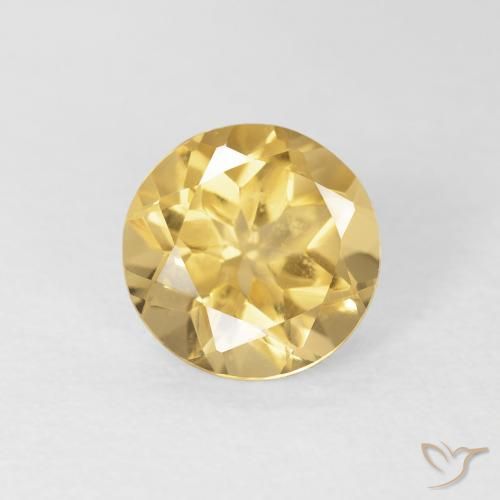 1.55ct طبيعي ذهب سيترين, دائري, VVS