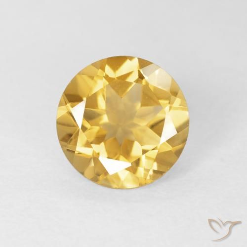 1.72ct طبيعي ذهبى متوسط سيترين, دائري, VVS