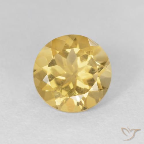 1.78ct طبيعي ذهبى متوسط سيترين, دائري, VVS