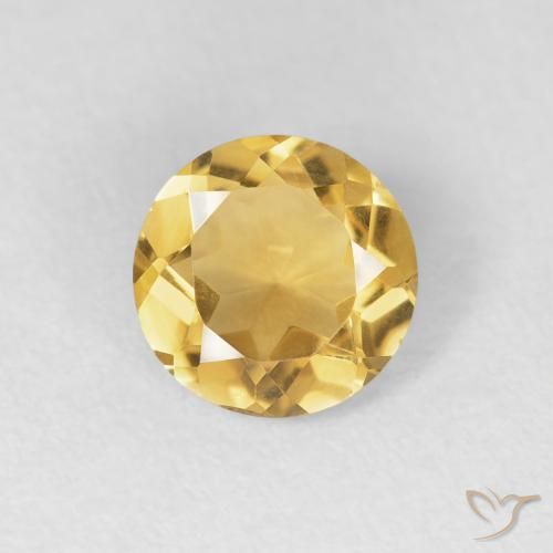1.10ct طبيعي ذهبى متوسط سيترين, دائري, VVS