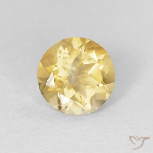 1.14ct طبيعي ذهبى فاتح سيترين, دائري, VVS