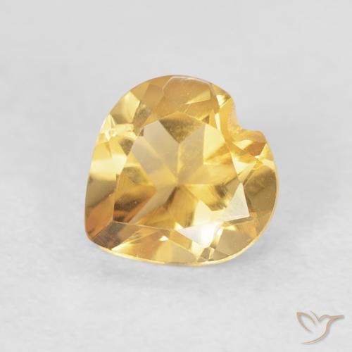 0.66ct طبيعي ذهبى متوسط سيترين, قلب, VVS