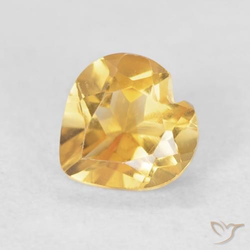 0.75ct طبيعي ذهبى متوسط سيترين, قلب, VVS