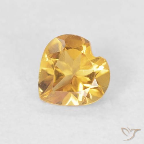 0.38ct طبيعي ذهبى متوسط سيترين, قلب, VVS