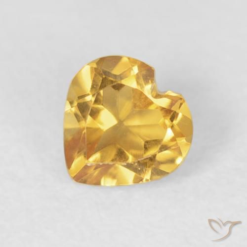 0.45ct طبيعي ذهبى لامع سيترين, قلب, VVS