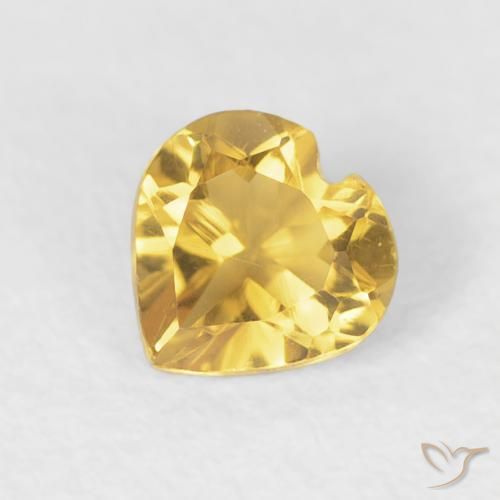 0.42ct طبيعي ذهبي سيترين, قلب, VVS