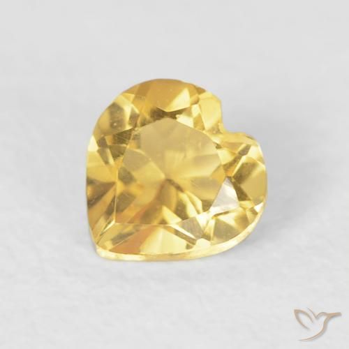 0.40ct طبيعي ذهبى متوسط سيترين, قلب, VVS