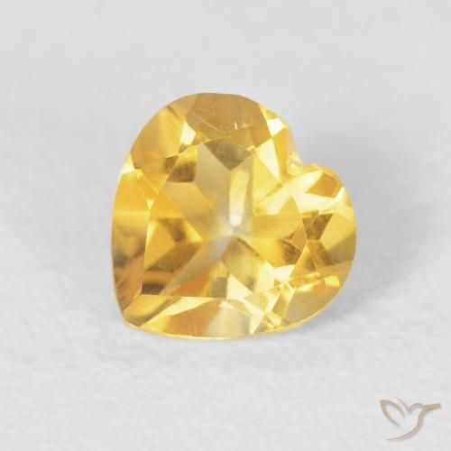 0.44ct طبيعي ذهبى متوسط سيترين, قلب, VVS