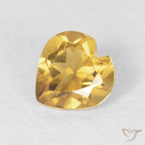 0.42ct طبيعي ذهبى لامع سيترين, قلب, VVS